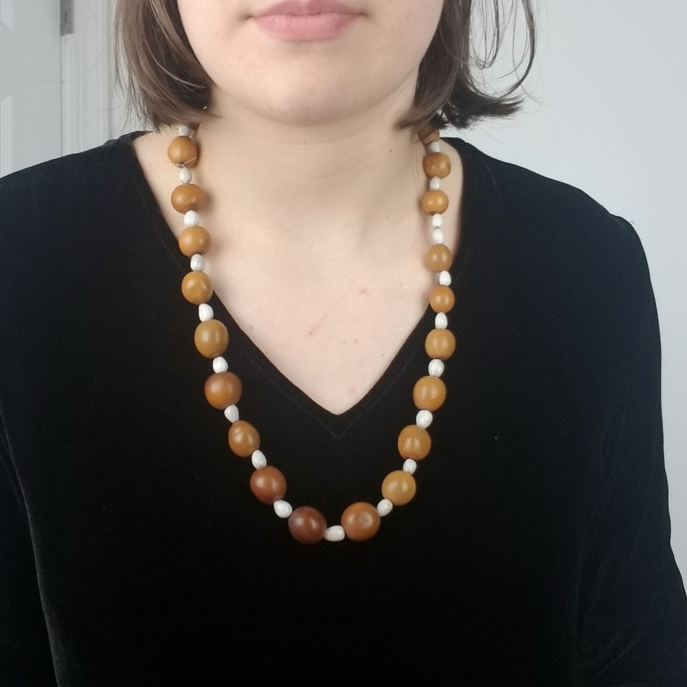 PRICE DROP Vintage 60s Hippie Seed Love Beads Necklace